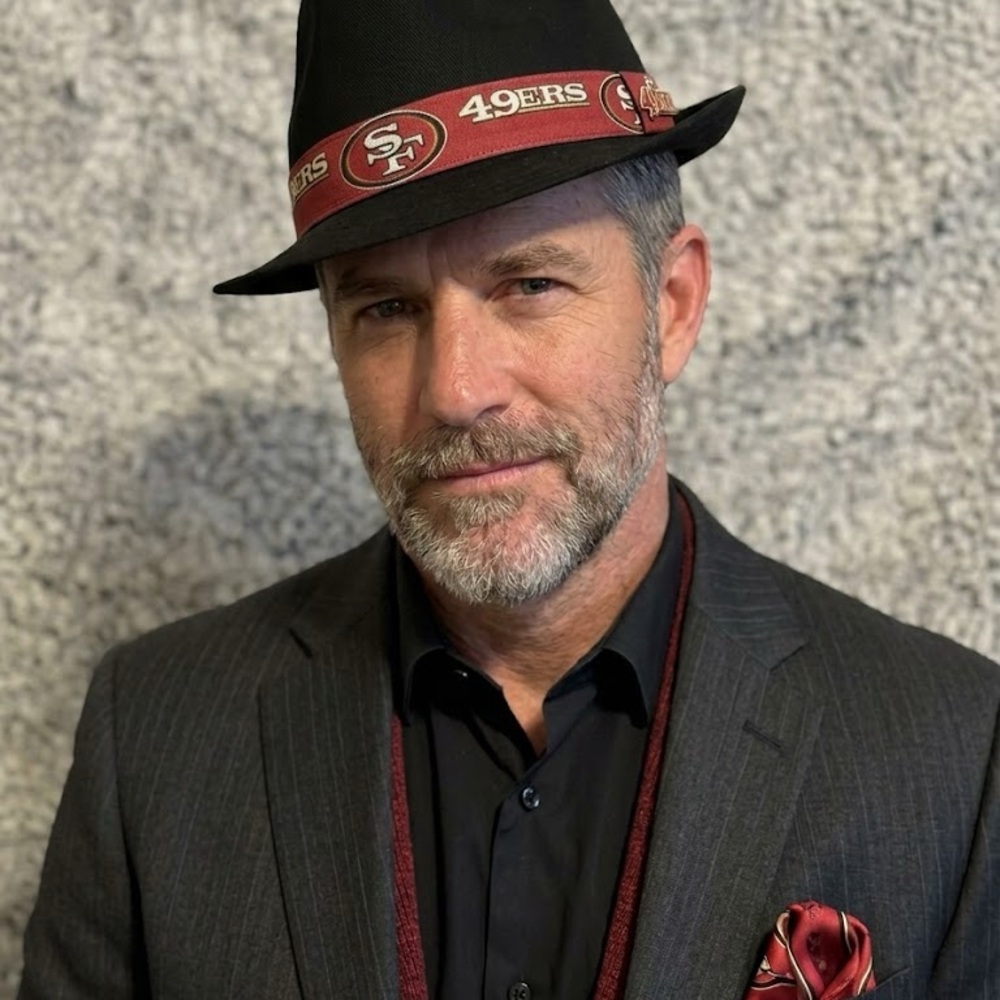 49ers Black  Fedora Hat with Red Logo - Picture 2 of 9